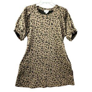 Lover‎ Riche Women’s Leopard Print Sweater Dress Tunic Size Small Front Pockets